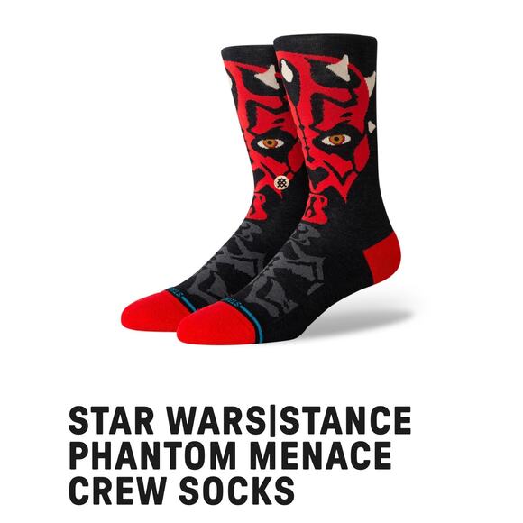 Star Warsistance Phantom Menace Crew Socks Size L - Picture 1 of 3